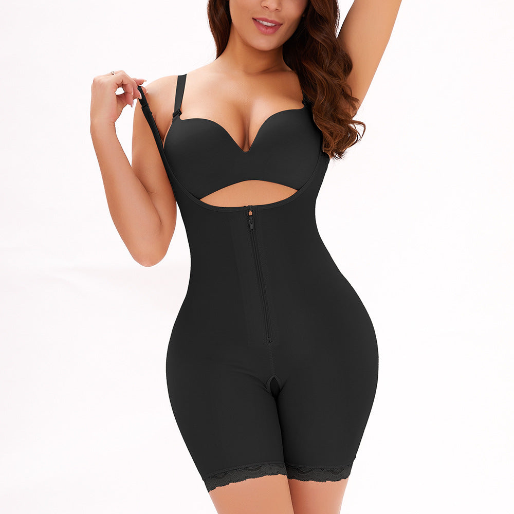 One-Piece Body Shaping Jersey with Front Zipper