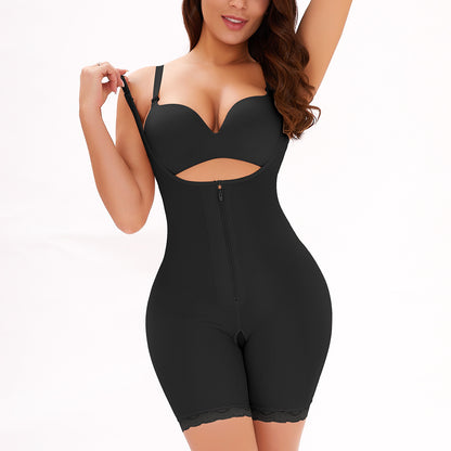 One-Piece Body Shaping Jersey with Front Zipper