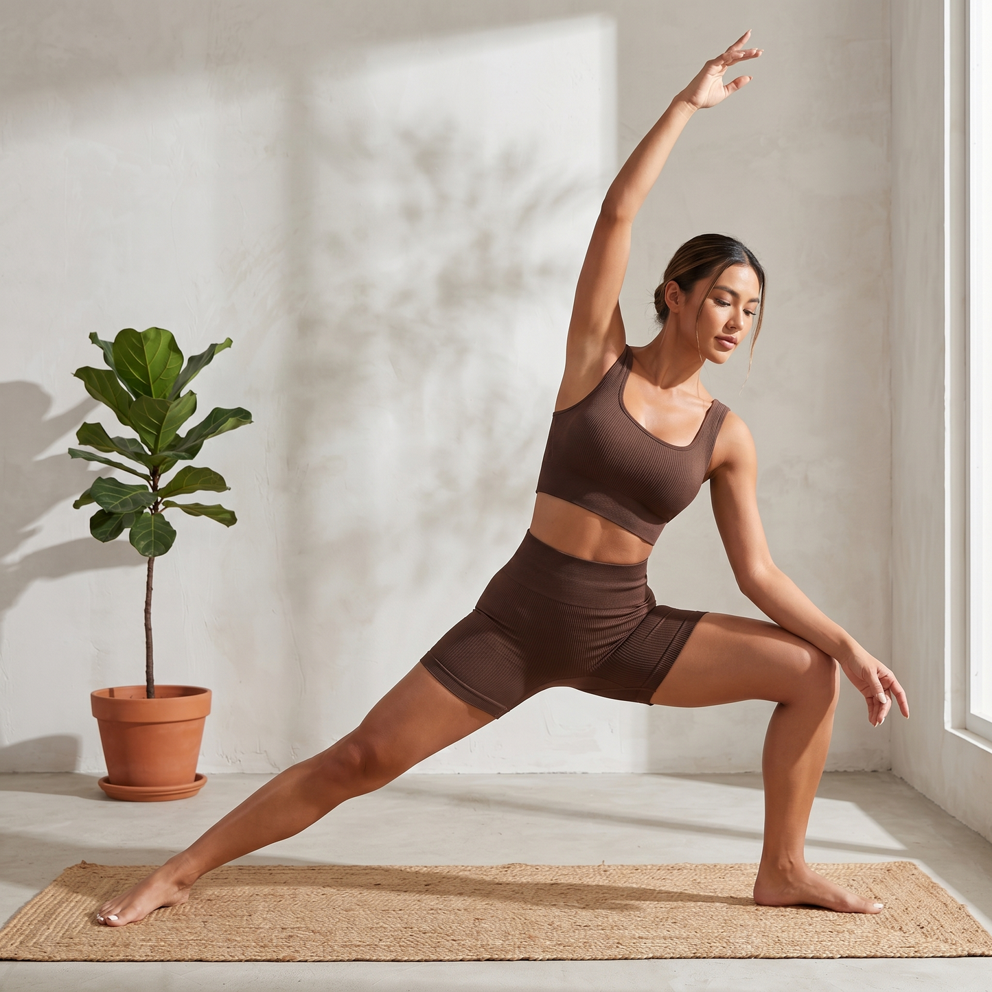 Pure Balance Ribbed Yoga Set